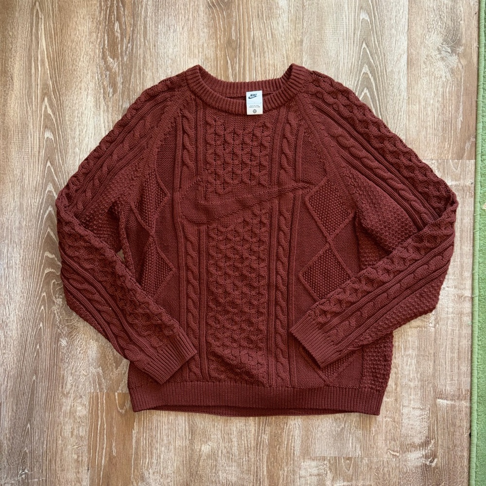 Nike Men's Cable Knit Sweater - Red